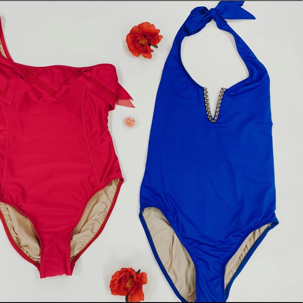 Royal Blue Designer Pageant 1-Piece Swimsuit